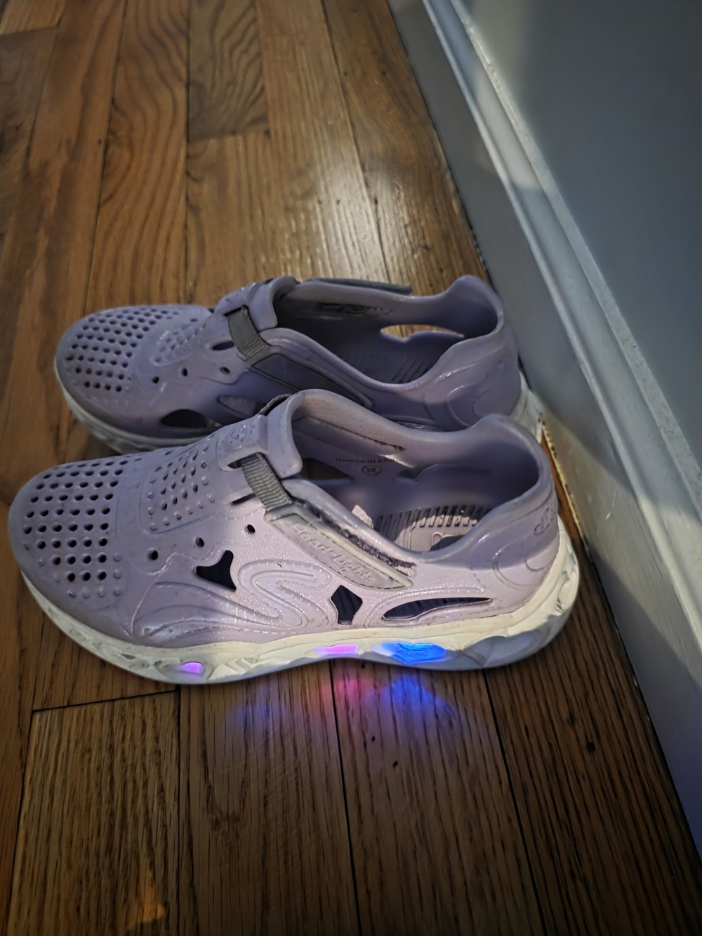 Skechers Kids Light-Up Slip-On Water Sneakers in Lavender